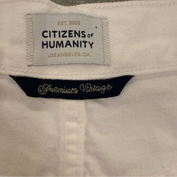 Citizens of Humanity Marlow High Rise White Denim Cutoff Shorts Size 24 NWOT - Picture 5 of 14